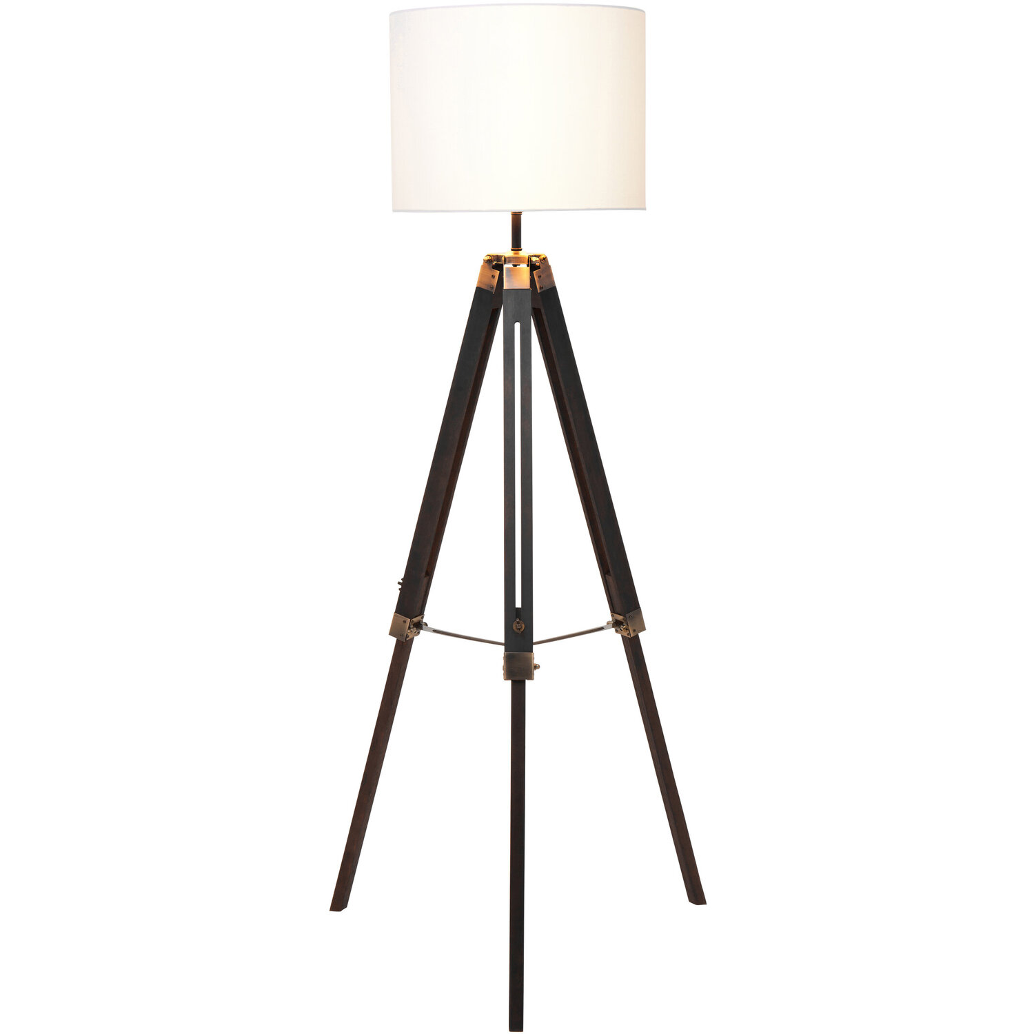 Malvern Tripod Floor Lamp With Black Base - Black