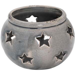 Ceramic Star Candle Holder Lantern with Crackle Glaze