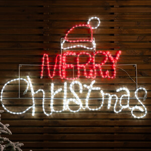 Red and White Merry Christmas Rope Light