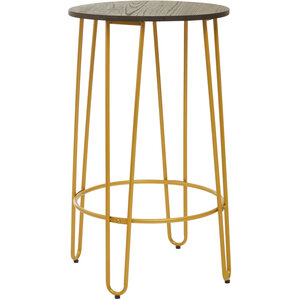 District 3 Piece Gold Finish Bar Table Stool Set