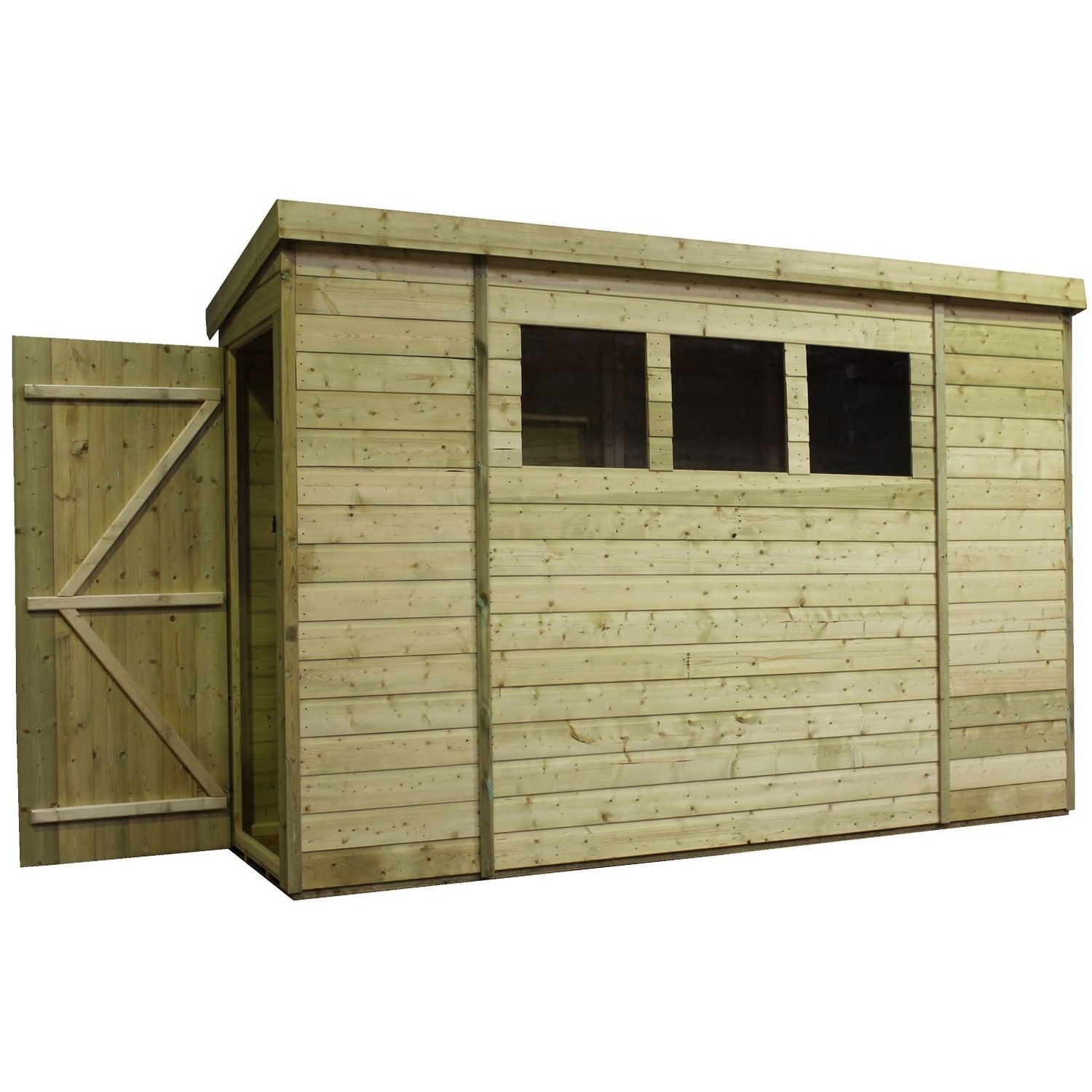B&Q - Empire 2600 Pent 14X3 Pressure Treated Tongue And Groove Wooden Garden Shed Door Left Side Panel (14' X 3' / 14Ft X 3Ft) (14X3) - Image 3