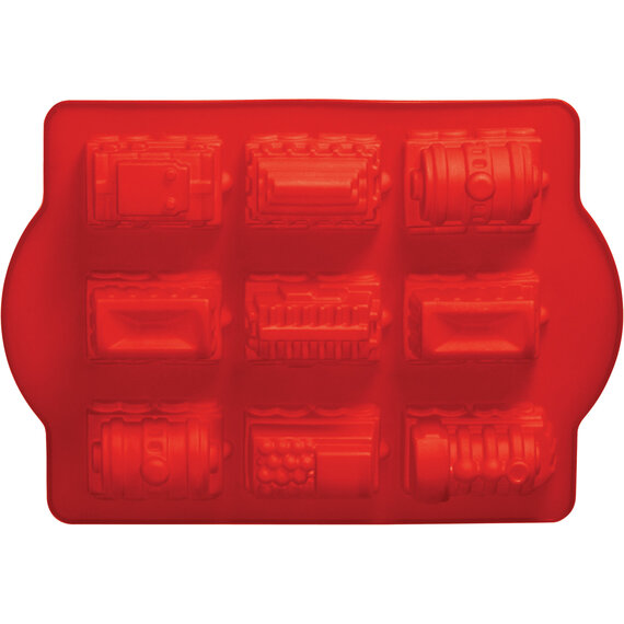 Hallie Silicone 9 Train Design Red Cake Mould