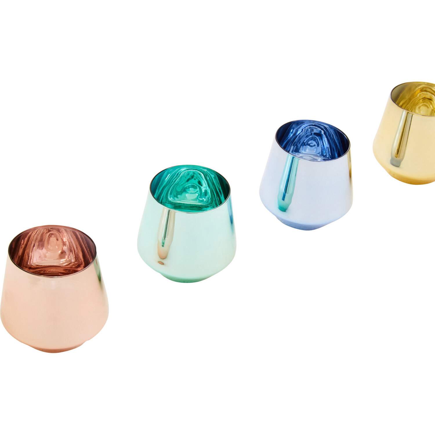 Aurora Set Of Four Glass Tumblers In Assorted Colours - Multicolour