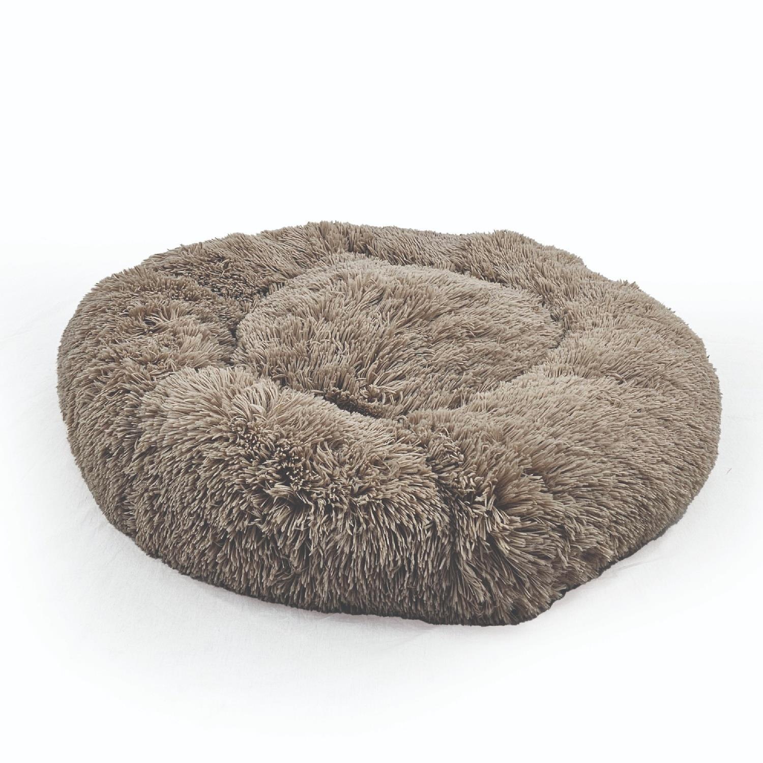Hugglepets Anti-Anxiety Donut Pet Bed - Oatmeal, Small - Oatmeal / 50Cm