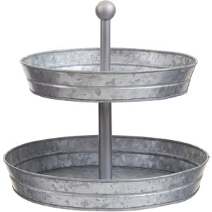 Drummond Two Tier Galvanised Steel Cake Stand