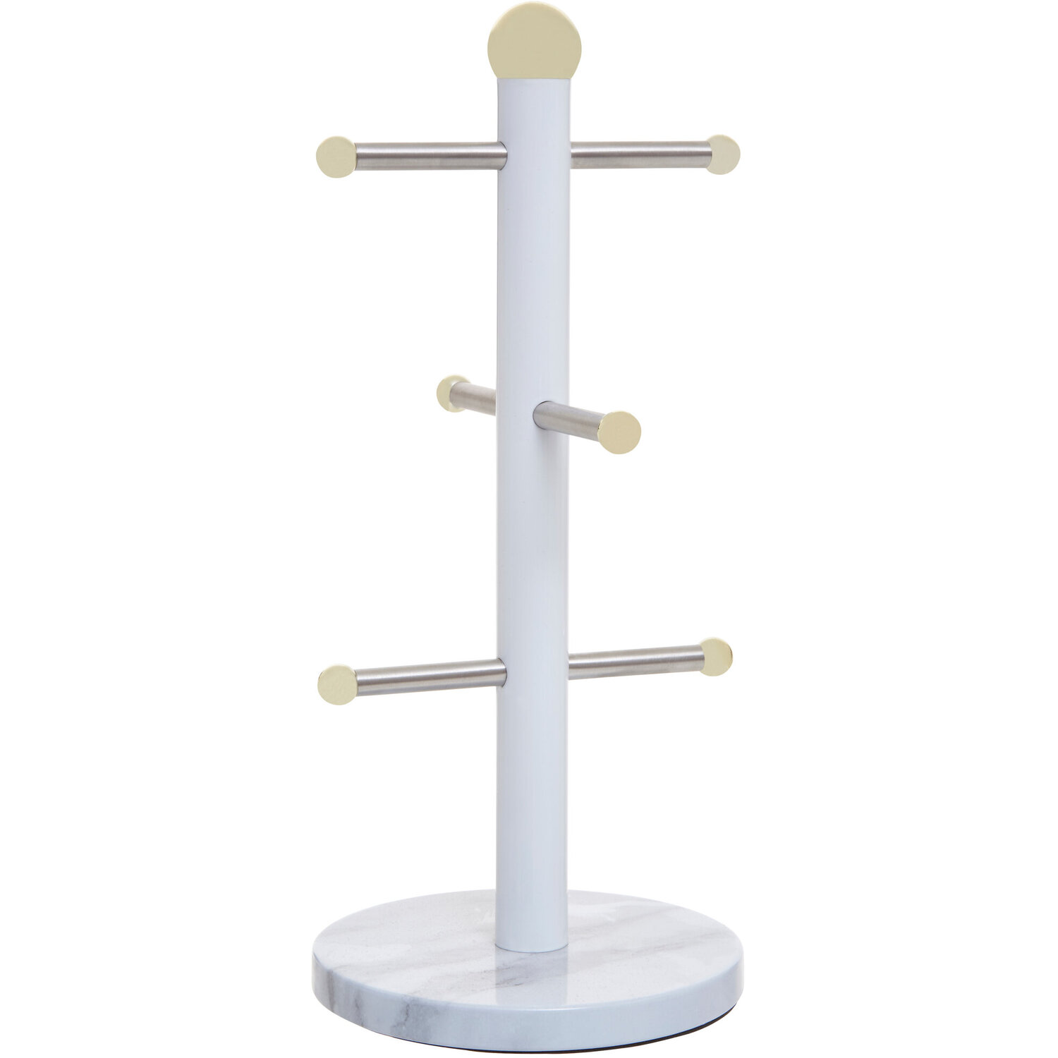 Easton Marble Effect and Gold Mug Tree - Gold, White