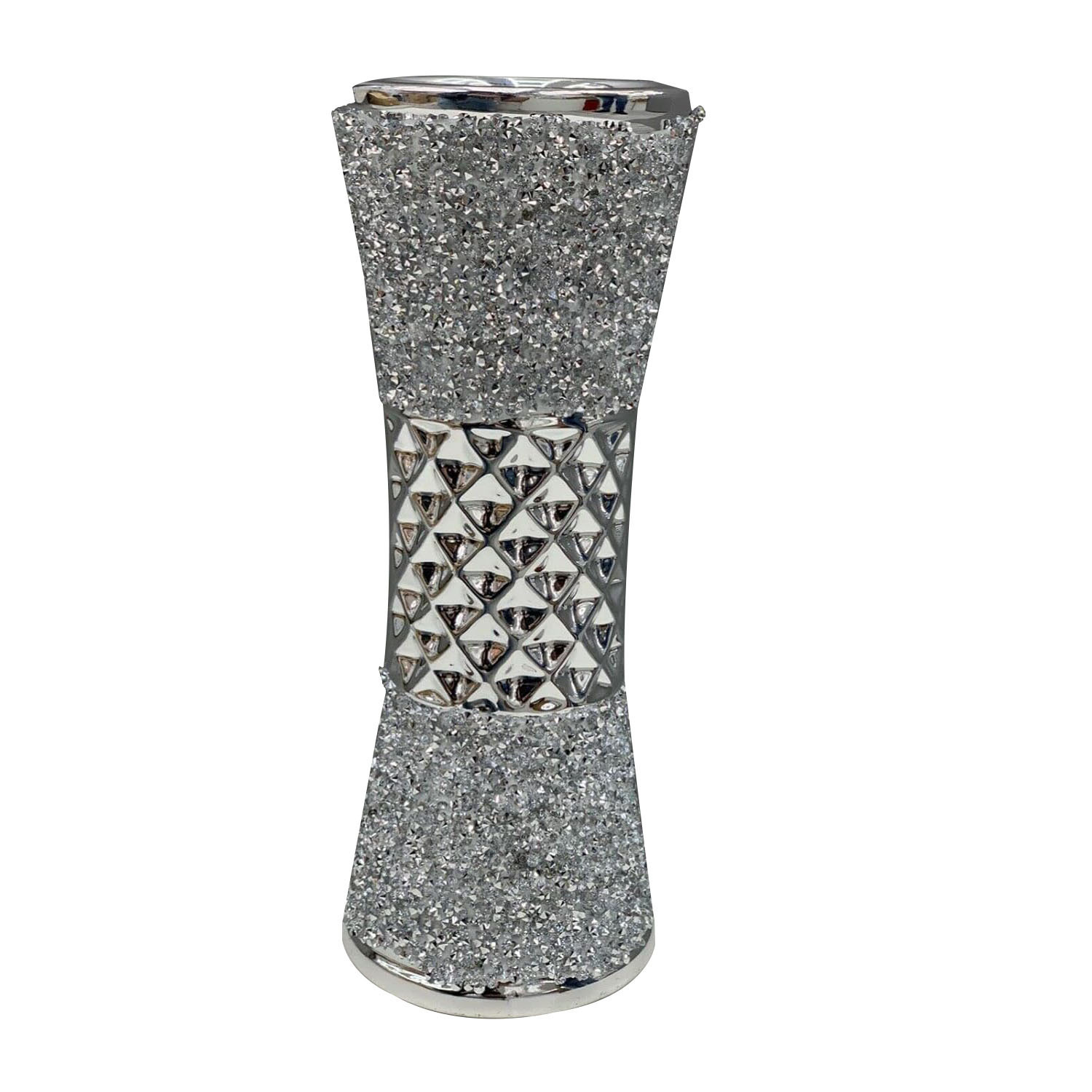 Large Ceramic Flower Vase - Silver - Silver