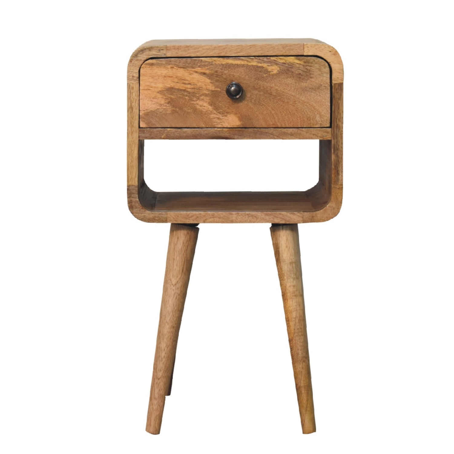 Artisan Furniture Solid Wood Mini Oak-Ish Curve Lower Bedside - Brown
