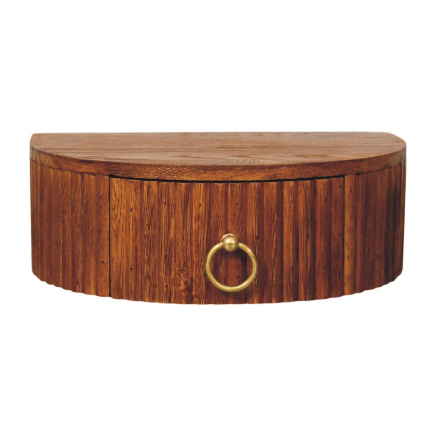 Artisan Furniture Solid Wood Ring Pull Wall Nightstand - Tiger Oak