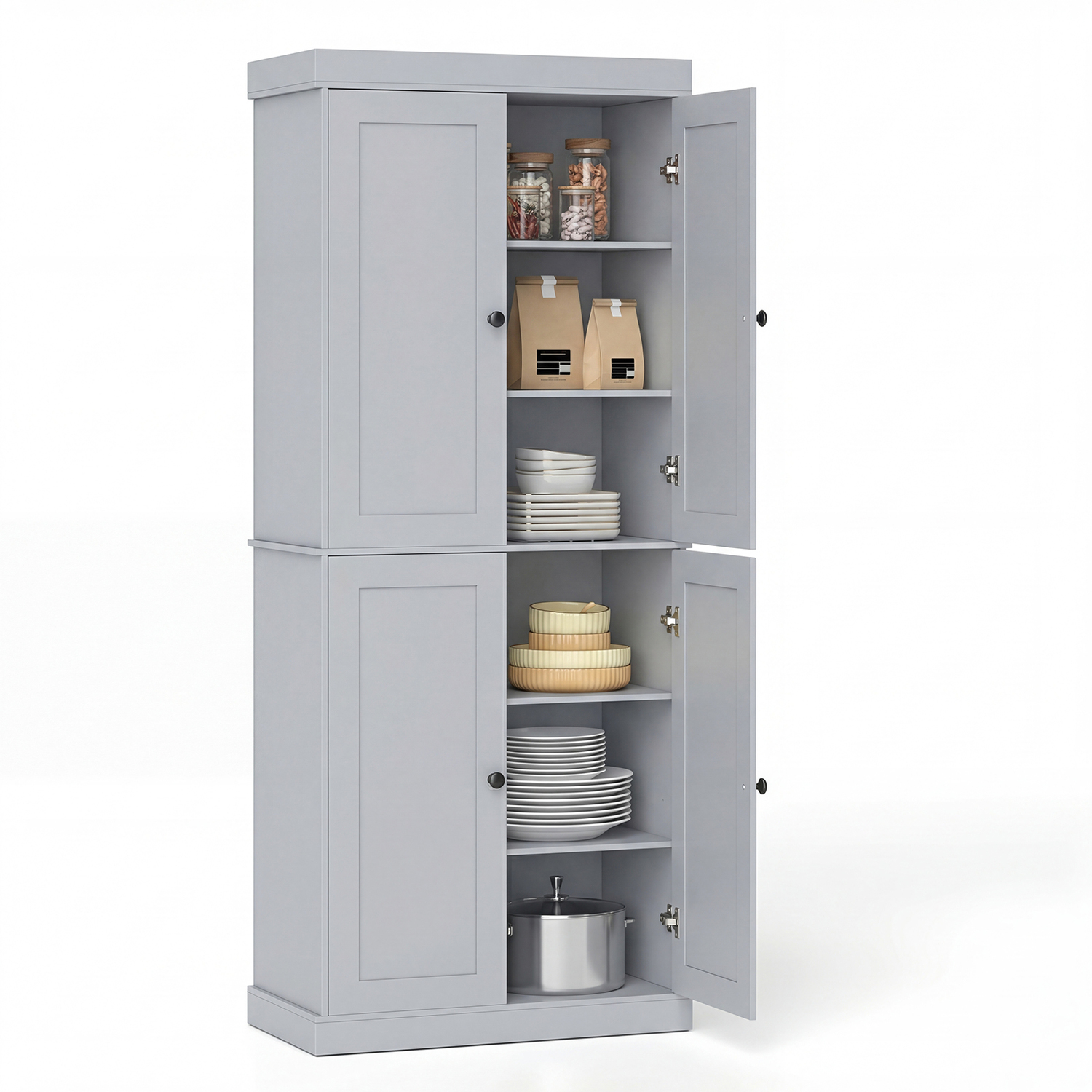 Costway 4-Door Freestanding Storage Cabinet - Grey