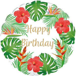 Oaktree Tropical Happy Birthday Balloon