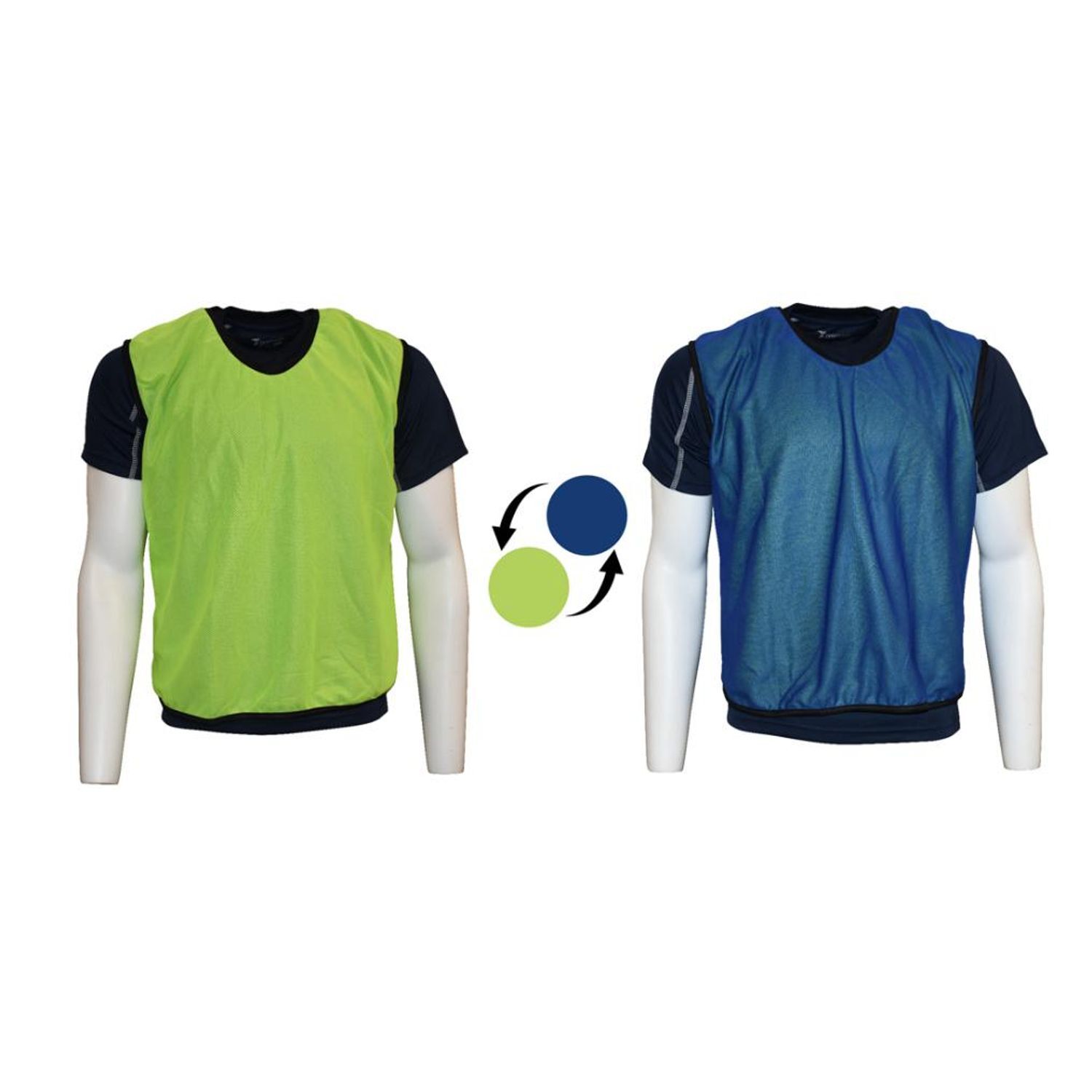 Precision Childrens/Kids Plain Mesh Reversible Training Bib - Yellow/Royal Blue