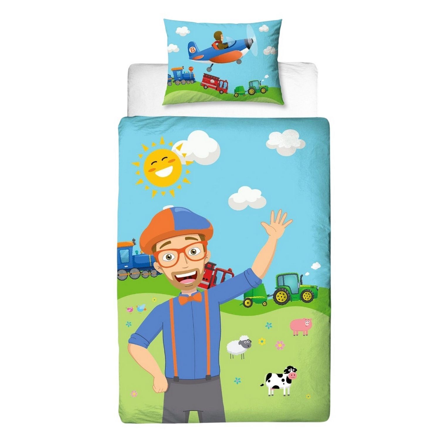 Blippi Digger Adventure And Farm Fun Reversible Duvet Set - Multicoloured