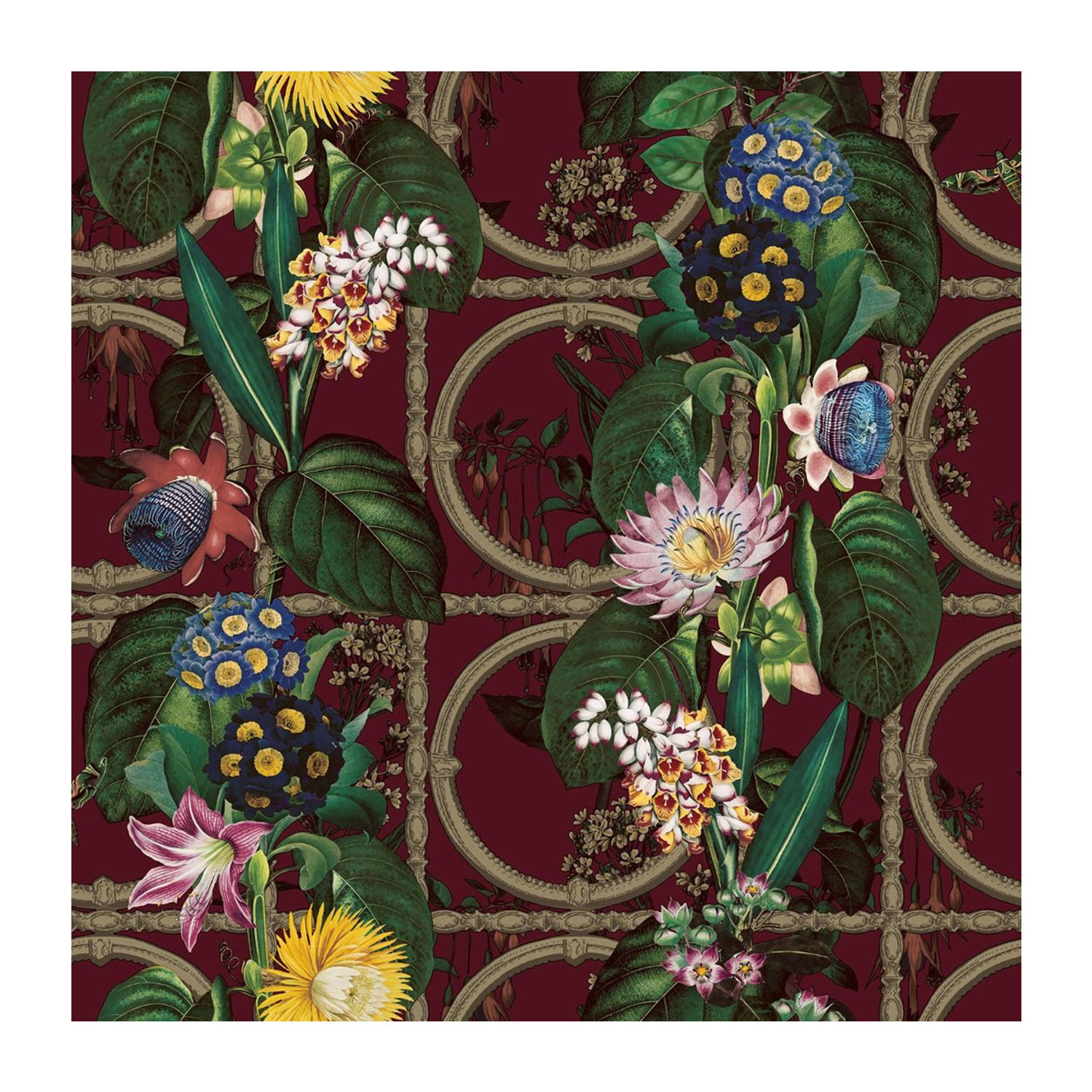 Holden Décor Alata Floral Wallpaper - Burgundy