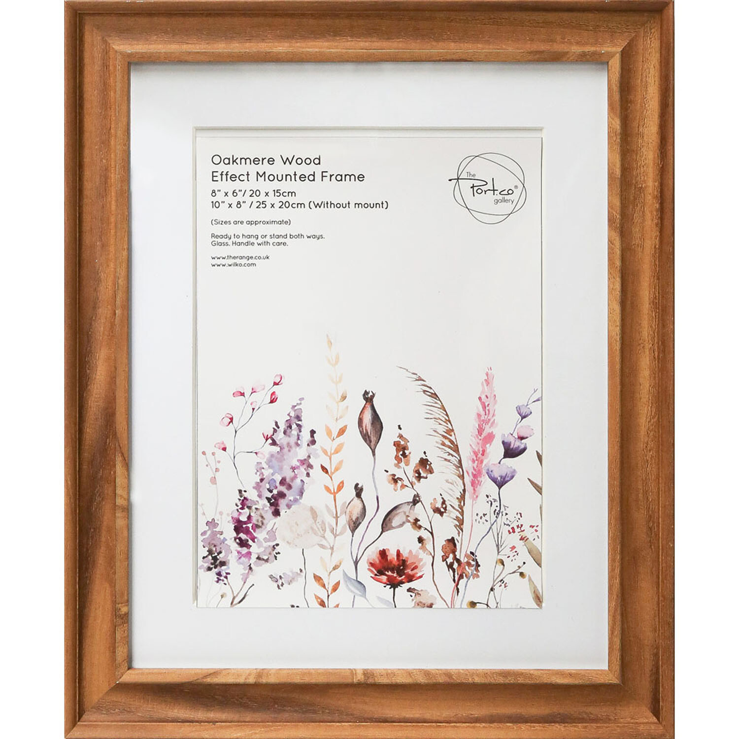The Port. Co Gallery Oakmere Wood Effect Mounted Photo Frame - Brown / 8 X 6 Inch