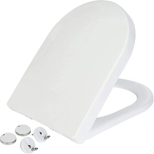 D Shaped Soft Close White Toilet Seat