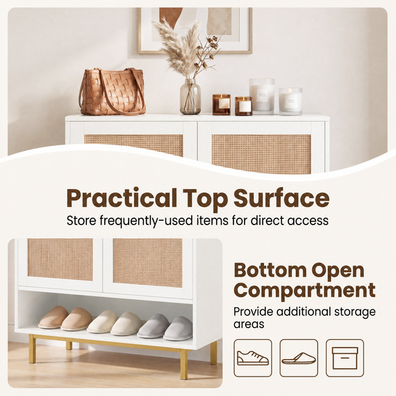 Freestanding Wooden Shoe Rack Organizer
