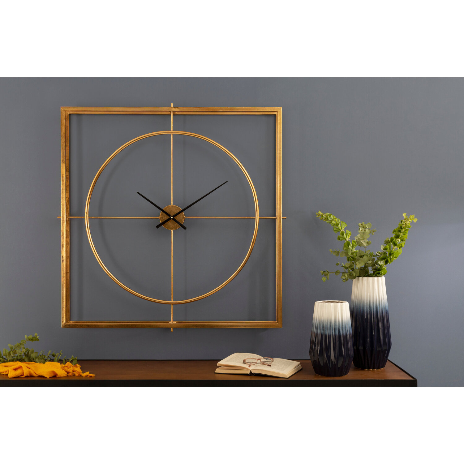 Interiors By Premier Trinity 105Cm Dia Metal Wall Clock - Gold