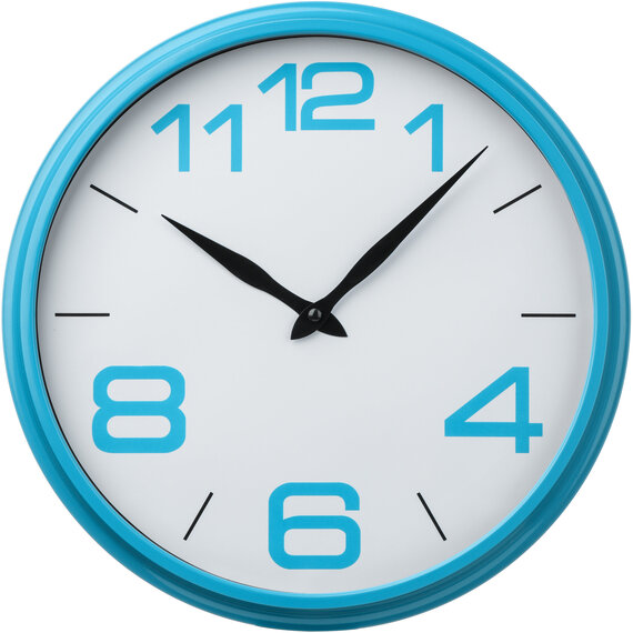 Tuan Blue Plastic Frame Wall Clock