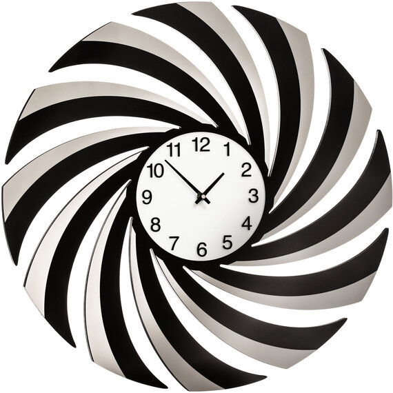 Vole 60cm Dia Black Mirrored Wall Clock