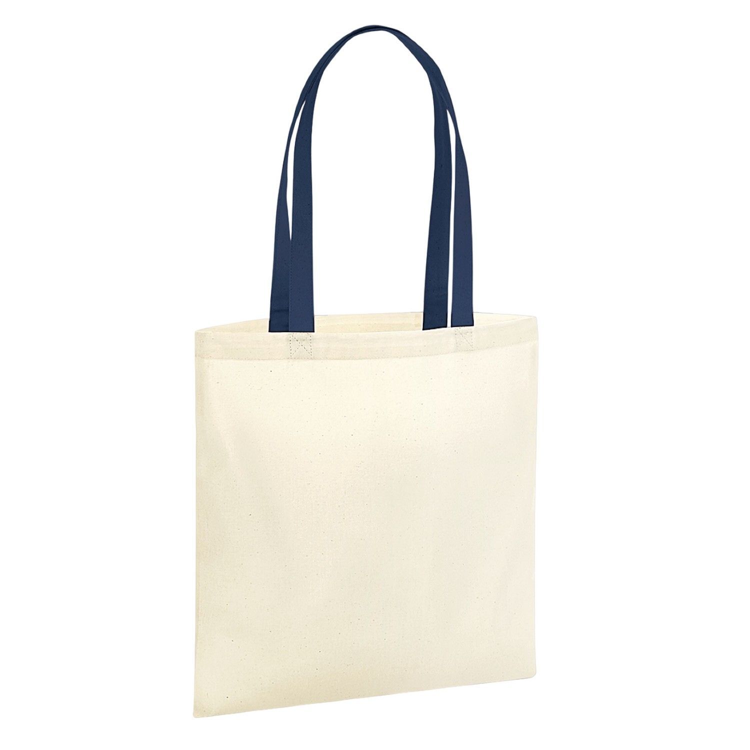 Westford Mill Earthaware Organic Bag For Life Contrast Handle 10L Tote Bag - Natural/French Navy