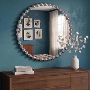 Round Beaded Wall Mirror 60Cm Dia.