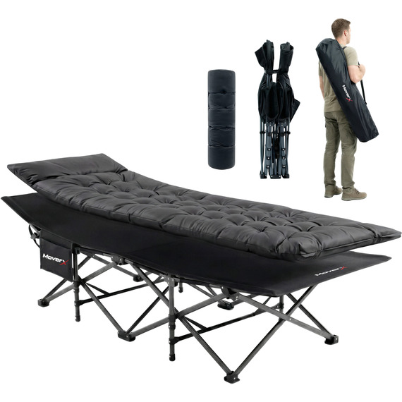  MoverX Folding Single Camping Bed 160kg with Thick Mattress