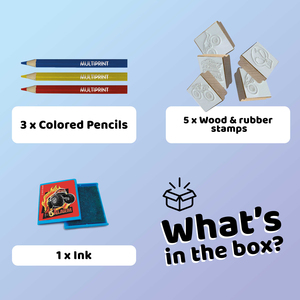 Hot Wheels Blister Pack 5 Stamps  Kids Craft & Stationery Set