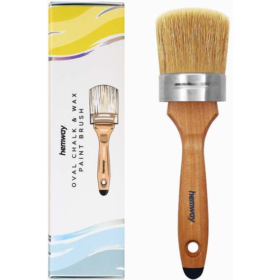 Hemway Premium Handmade Oval Chalk, Lacquer & Wax Paint Brush