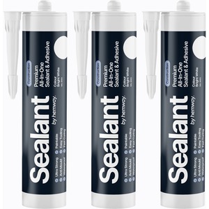 Hemway Hybrid Polymer Sealant & Adhesive Bright White Construction 3 Pack