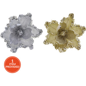 Traditional Glitter Magnolia Clip