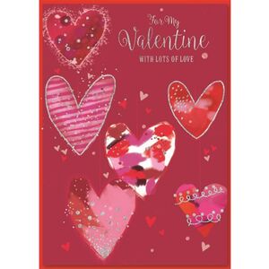 Simon Elvin Hearts Valentine Greetings Card (Pack of 6)