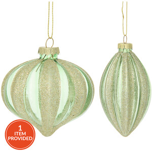 Clear and Champagne Glitter Bauble