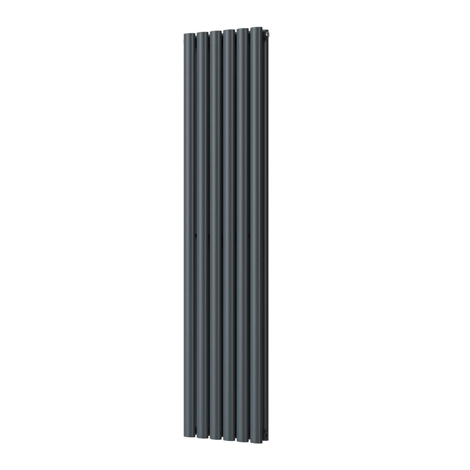 Uk Radiators Omeara - Anthracite Horizontal Radiator Double Panel - Feet Included - Anthracite / 1600Mm / 348Mm