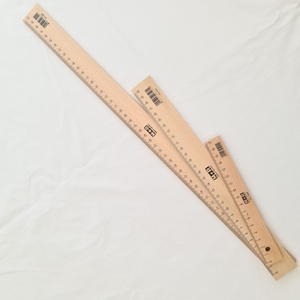 Beechwood Ruler Set - 17 cm, 30 cm, 50 cm with Steel Edge - Untreated, Toxin-Free (mm/cm)