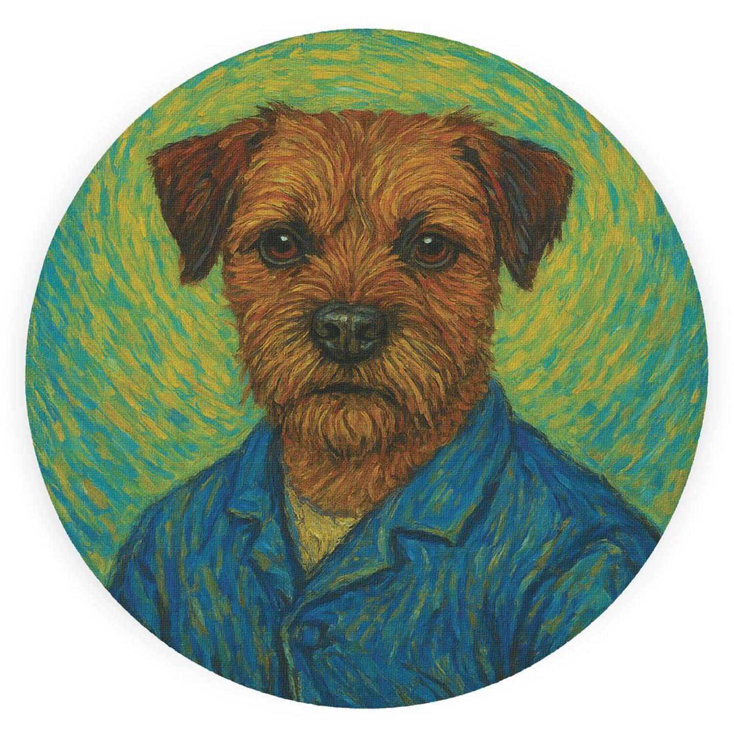 Image of Van Gogh Border Terrier Textured Glass&hellip;