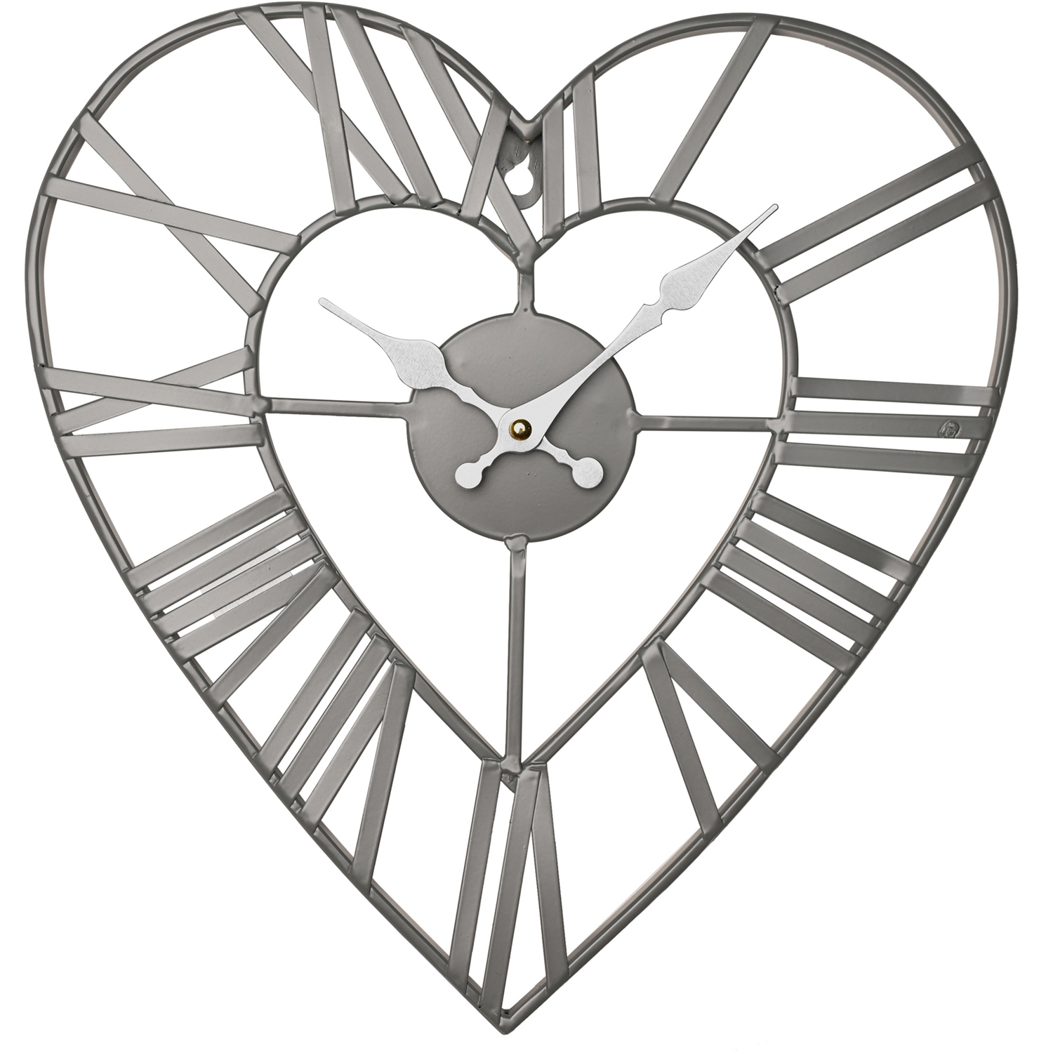 Hestia Heart Shape Matt Finish Wall Clock - Grey