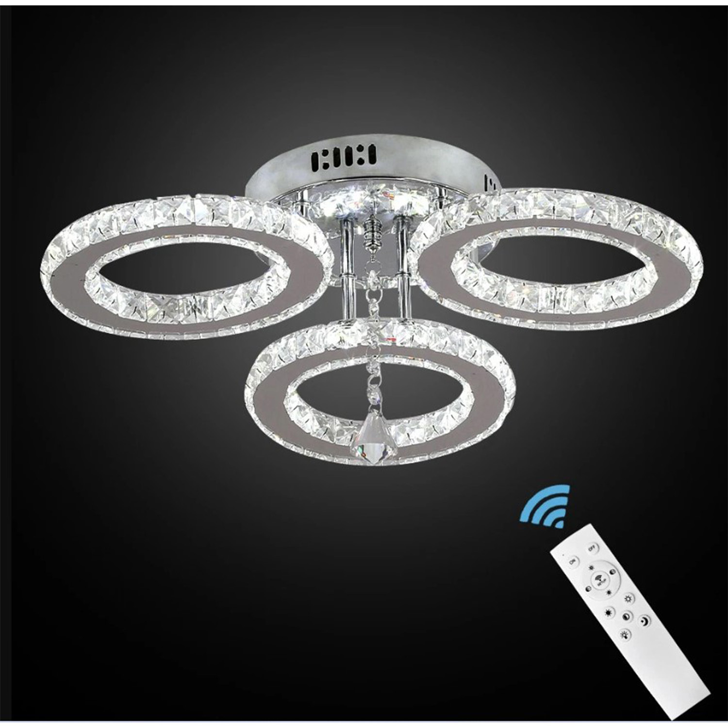 The Bath Plus Tb+ Chandelier 3 Rings Silver Dimmable - Silver