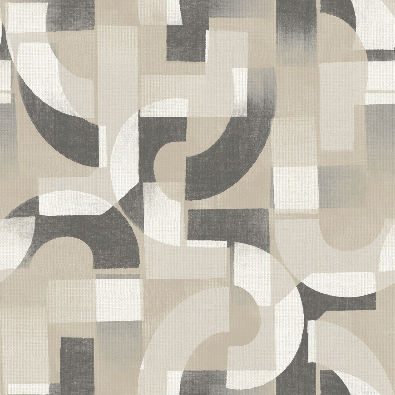 Grandeco Levina Geometric Shapes Textured Wallpaper - Grey