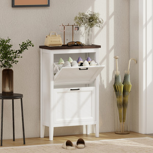 HOMCOM Shoe Cabinet with 2 Flip  Shoe Storage Cabinet