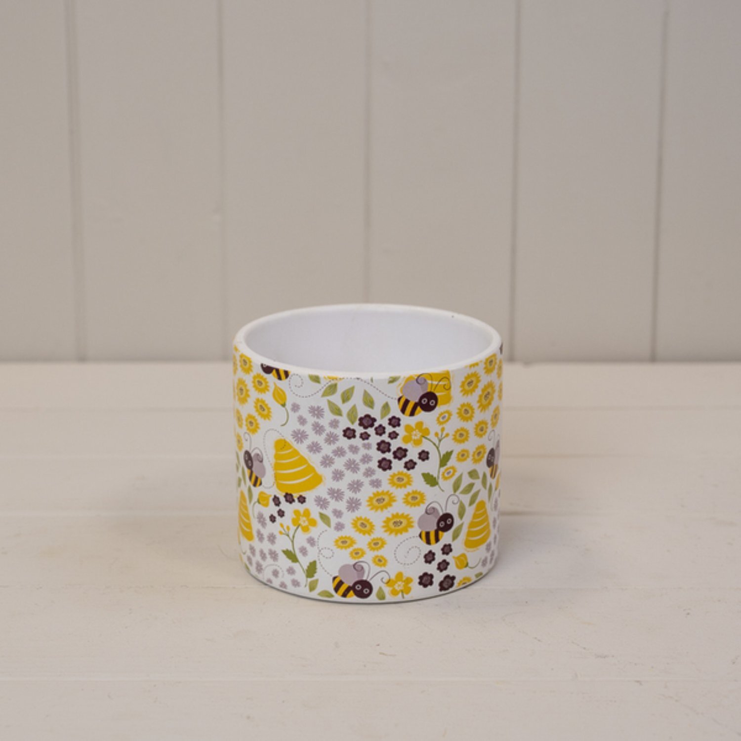 Kdmd Charming Cream Bee Plant Pot Home Décor - Multi