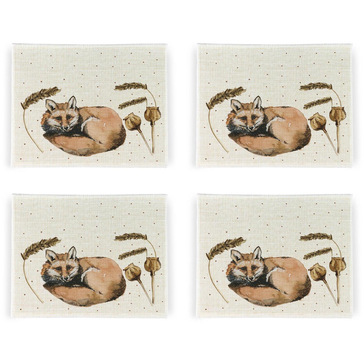 Image of Sleeping Fox Linen Placemats - Set&hellip;