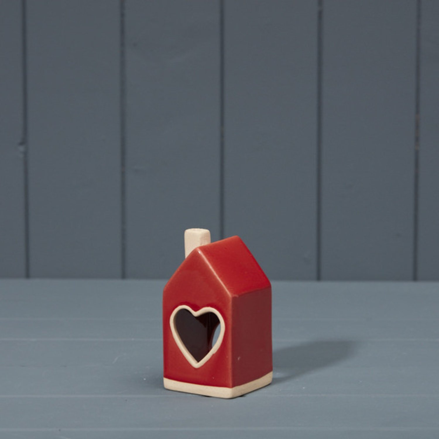  - Elegant Red Ceramic House Tealight - Image 3