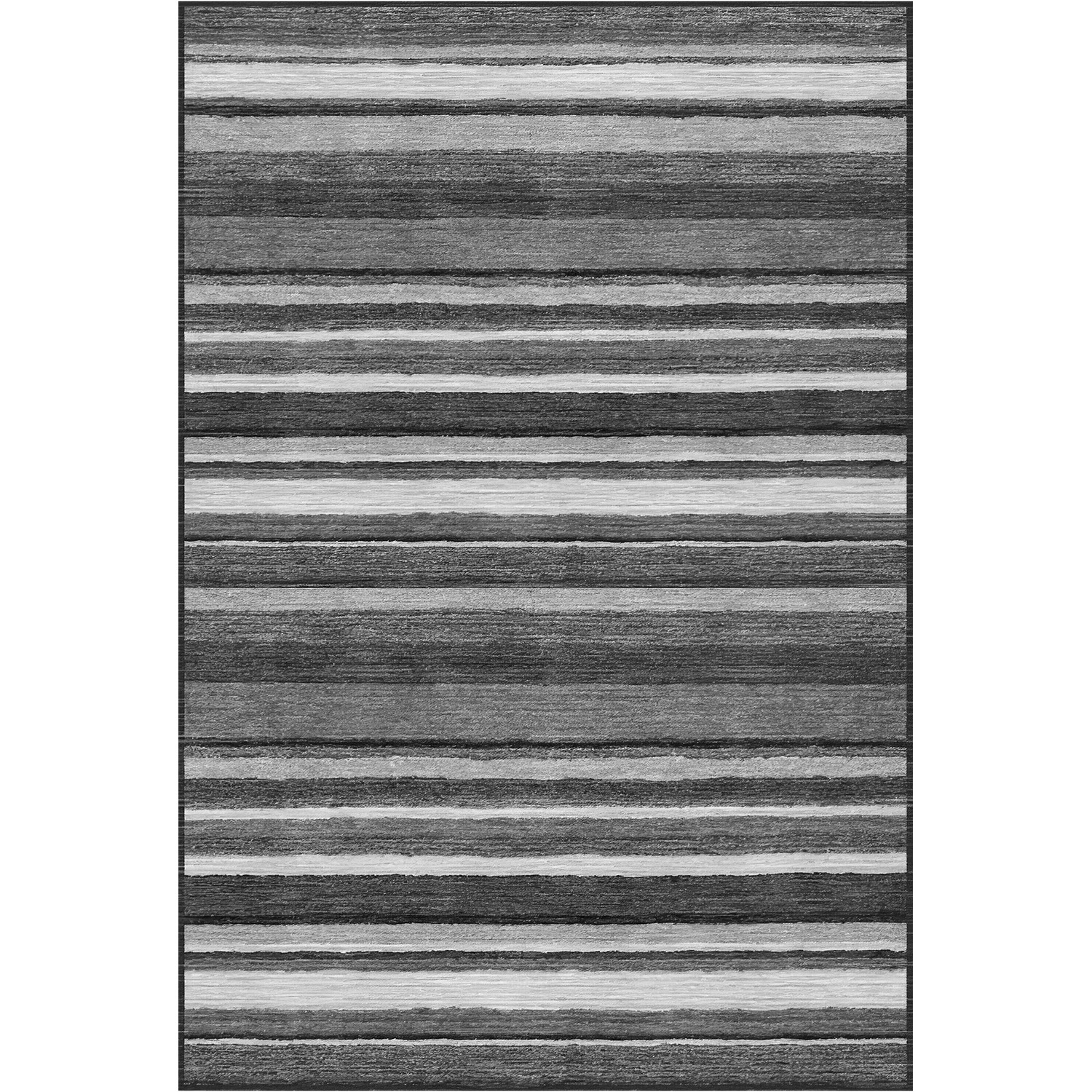 MCC Direct Short Pile Rectangular Striped Pattern Rug Indoor Carpet 6 sizes in Grey | Size: 140 cm x 200 cm