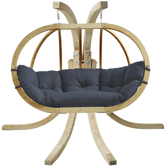 Globo Royal  AnthraciteDouble Seater Hanging  Egg Chair Set