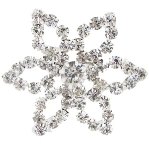 Pack of 10 Decorative Large Flower Diamante Embellishments with Grade A Rhinestones