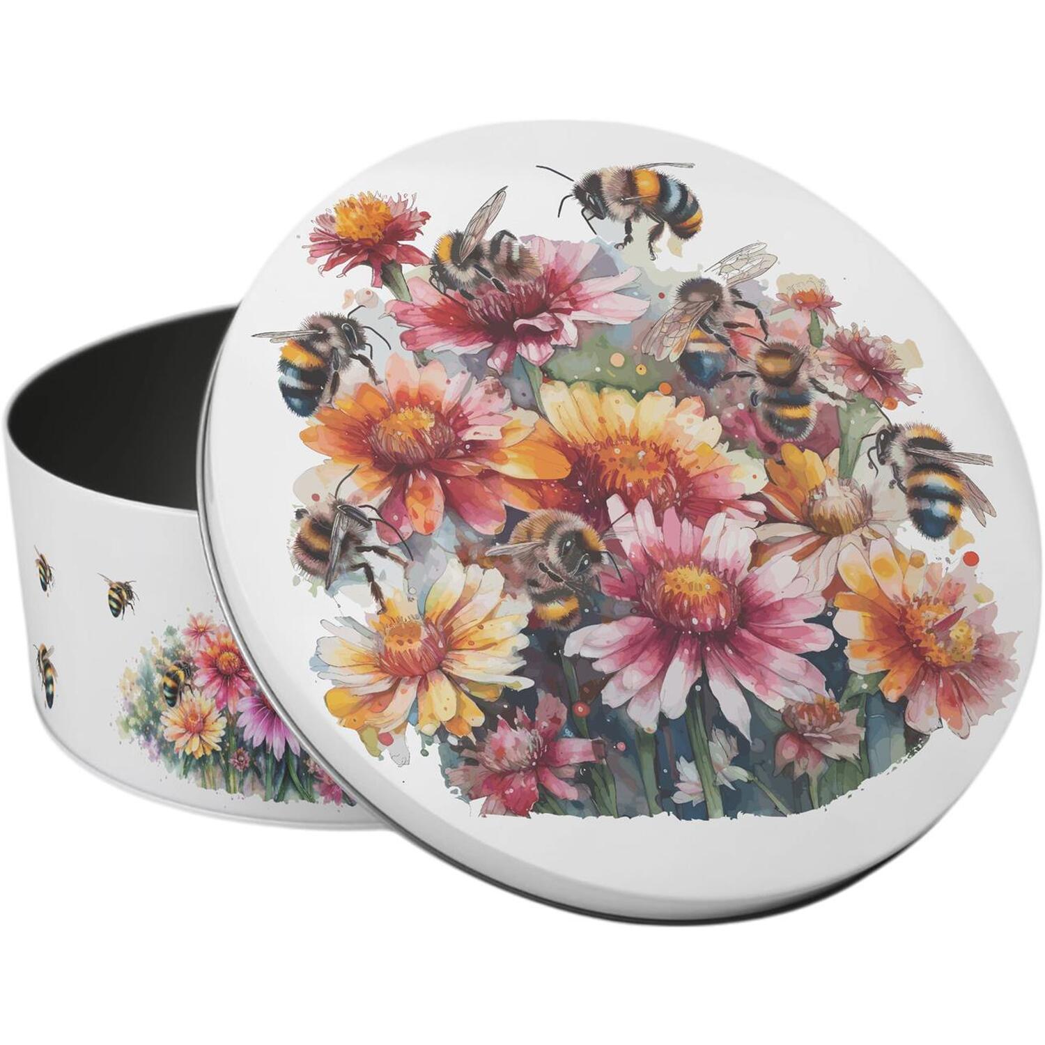 Image of Floral Bees Small Round Cake Tin&hellip;