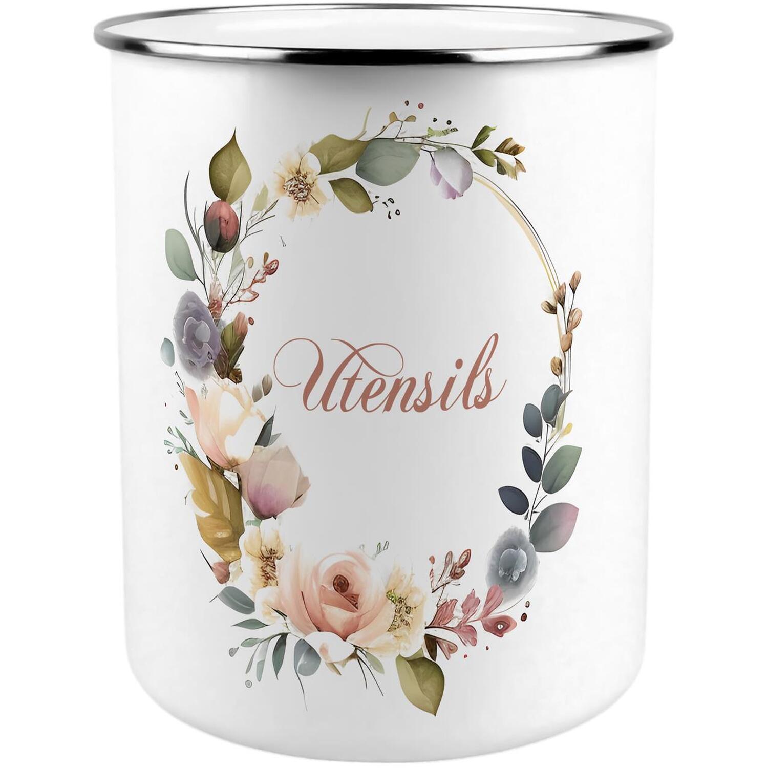 B&Q - Floral Wreath Kitchen Utensil Holder - Image 2