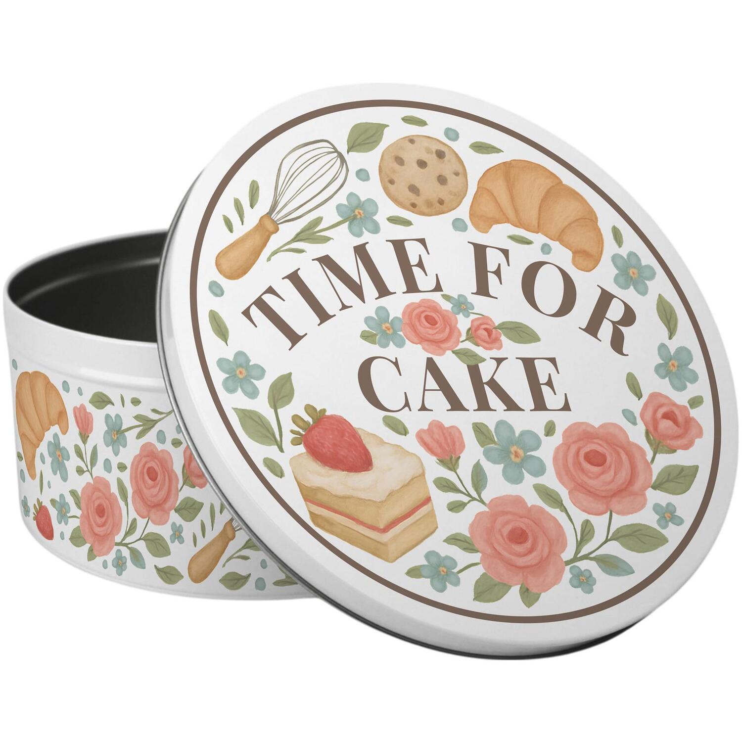 Image of Time for Cake Round Storage Tin&hellip;