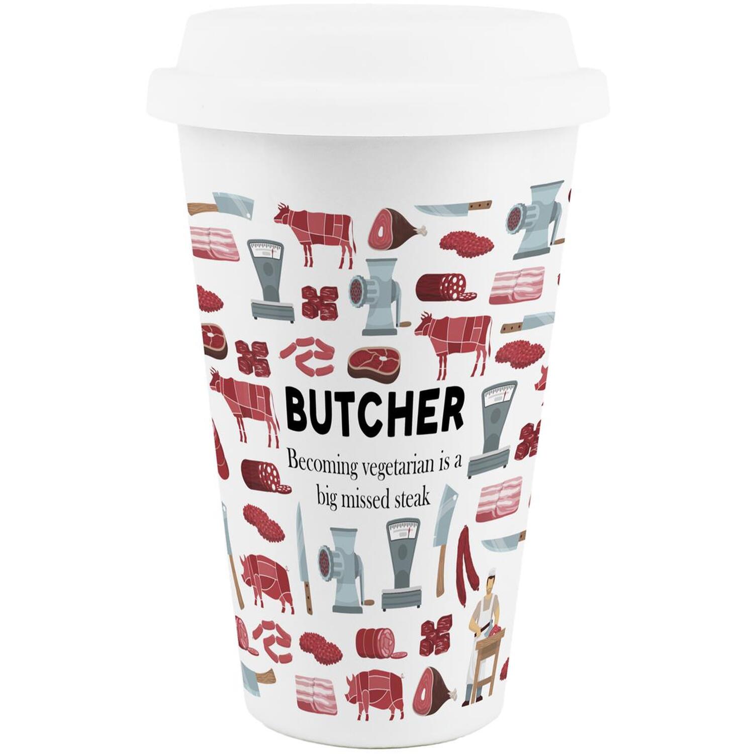 Image of Novelty Butcher Ceramic Travel Mug -&hellip;